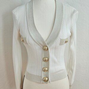 Women's Cardigan V Neck Knit Top Long Sleeve Color Block Knit Sweat